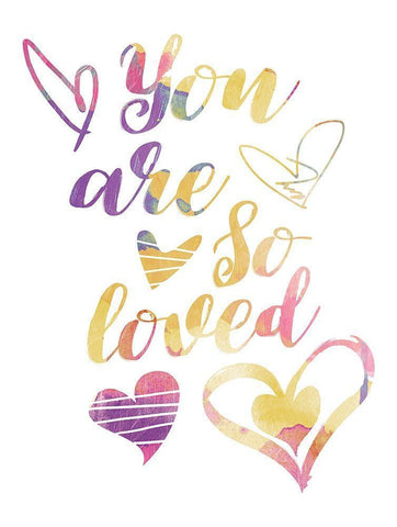 So Loved Pinks And Purples White Modern Wood Framed Art Print with Double Matting by Grey, Jace