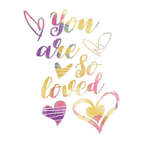 So Loved Pinks And Purples Black Modern Wood Framed Art Print with Double Matting by Grey, Jace