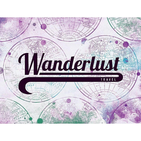 Wanderlust Travel Black Modern Wood Framed Art Print with Double Matting by Grey, Jace