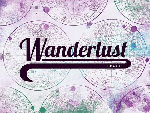 Wanderlust Travel White Modern Wood Framed Art Print with Double Matting by Grey, Jace