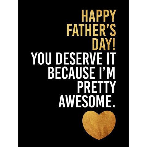 Fathers Awesome Gold White Modern Wood Framed Art Print by Grey, Jace