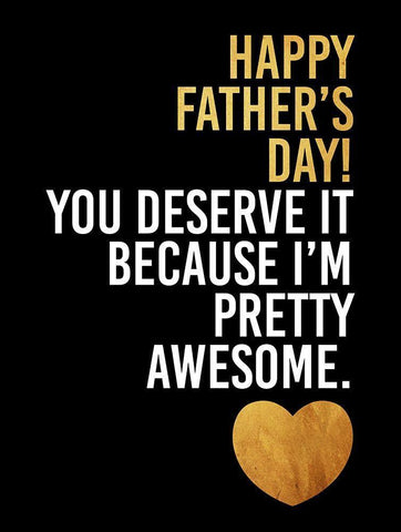 Fathers Awesome Gold Black Ornate Wood Framed Art Print with Double Matting by Grey, Jace