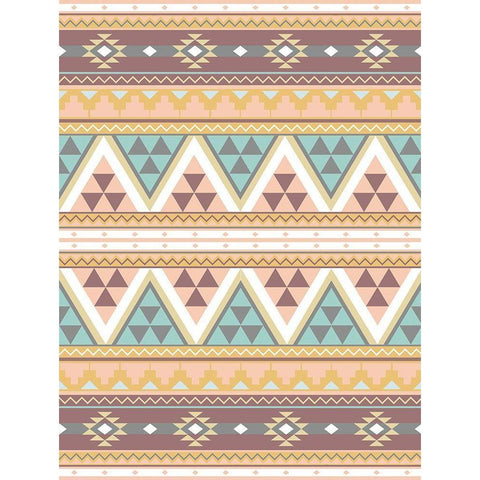 Fun Aztec Pattern Gold Ornate Wood Framed Art Print with Double Matting by Grey, Jace