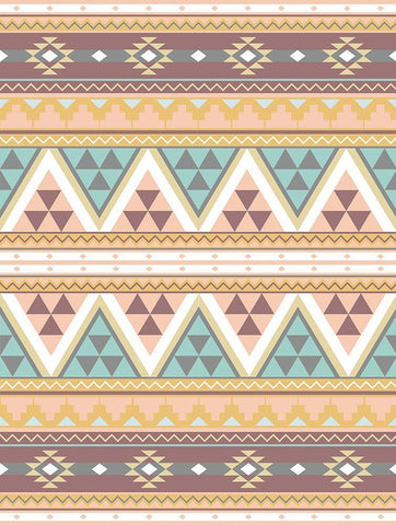 Fun Aztec Pattern White Modern Wood Framed Art Print with Double Matting by Grey, Jace