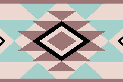 Aztec Muted White Modern Wood Framed Art Print with Double Matting by Grey, Jace
