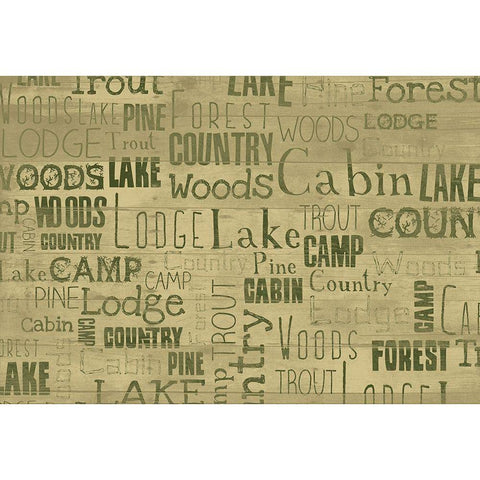 Lodge Type Black Modern Wood Framed Art Print by Grey, Jace