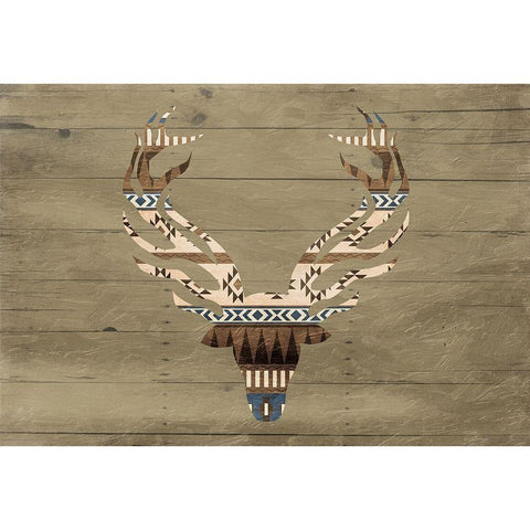 Deer on The Wall Mate Gold Ornate Wood Framed Art Print with Double Matting by Grey, Jace