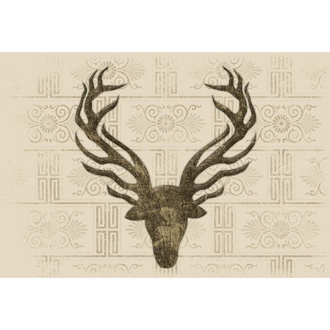 Aged Deer White Modern Wood Framed Art Print by Grey, Jace