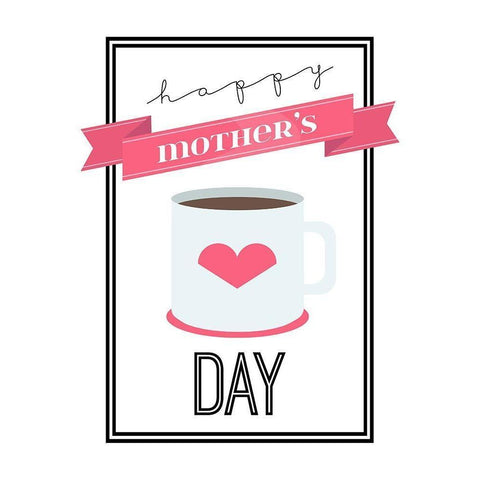 Coffee Mothers Day Black Modern Wood Framed Art Print with Double Matting by Grey, Jace