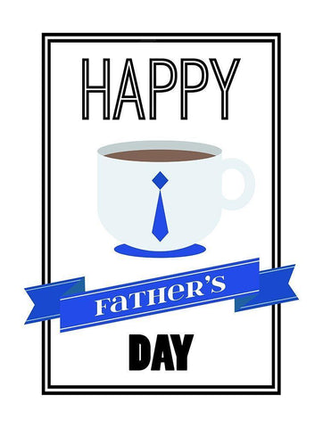 Coffee Fathers Day White Modern Wood Framed Art Print with Double Matting by Grey, Jace