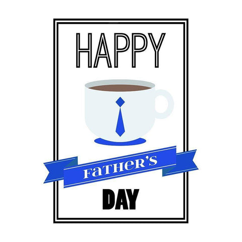 Coffee Fathers Day White Modern Wood Framed Art Print by Grey, Jace