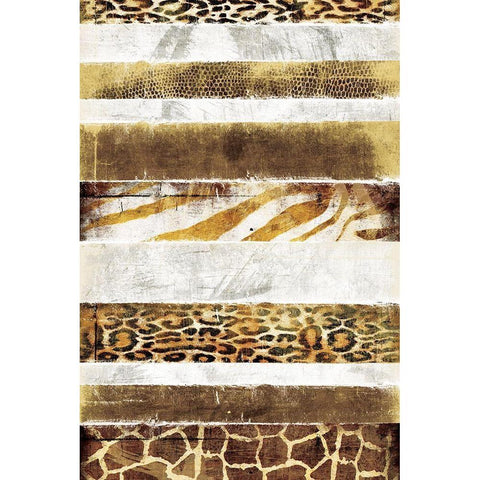 Animal Print Stripes Black Modern Wood Framed Art Print with Double Matting by Grey, Jace