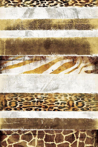 Animal Print Stripes White Modern Wood Framed Art Print with Double Matting by Grey, Jace