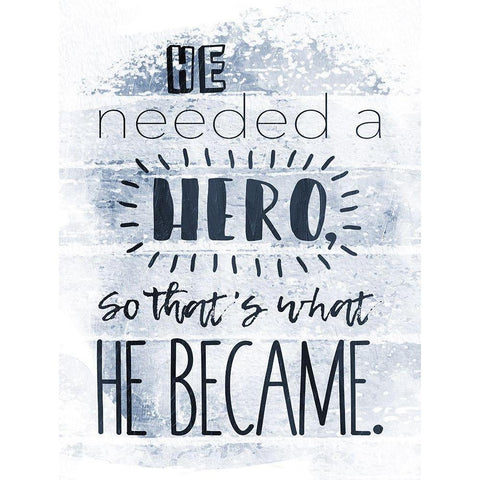 He Hero Navy Black Modern Wood Framed Art Print by Grey, Jace