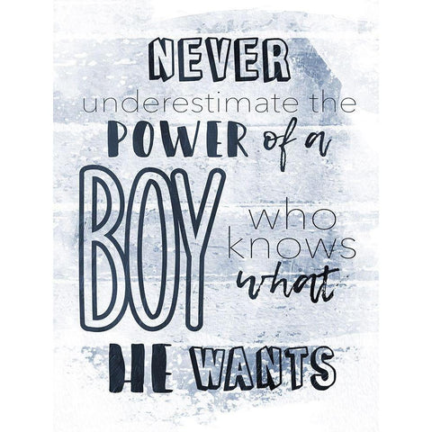 He Wants Navy White Modern Wood Framed Art Print by Grey, Jace