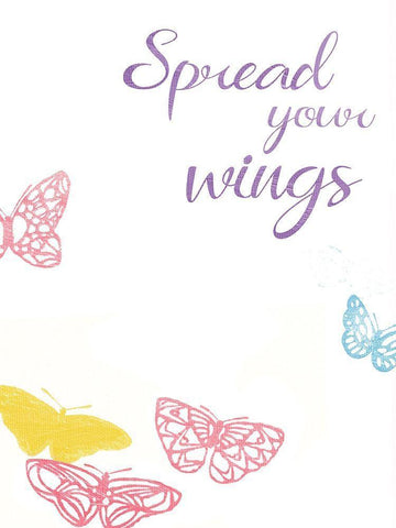 Spread Your Wings White Modern Wood Framed Art Print with Double Matting by Grey, Jace