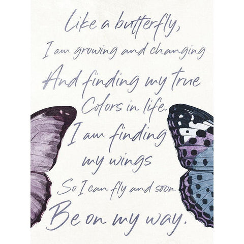 Butterfly High Two White Modern Wood Framed Art Print by Grey, Jace