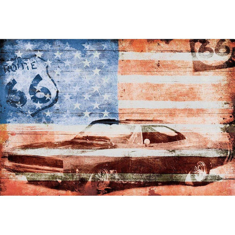 USA Drive White Modern Wood Framed Art Print by Grey, Jace