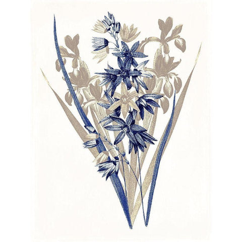 Indigo Flowers Three Gold Ornate Wood Framed Art Print with Double Matting by Grey, Jace