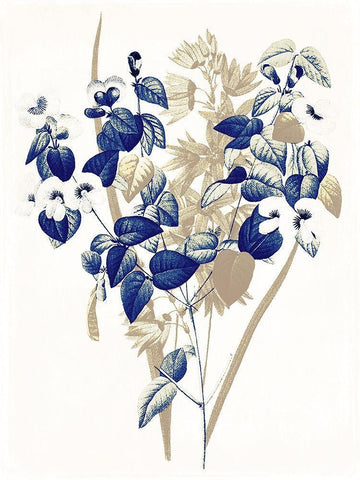 Indigo Flowers Four Black Ornate Wood Framed Art Print with Double Matting by Grey, Jace