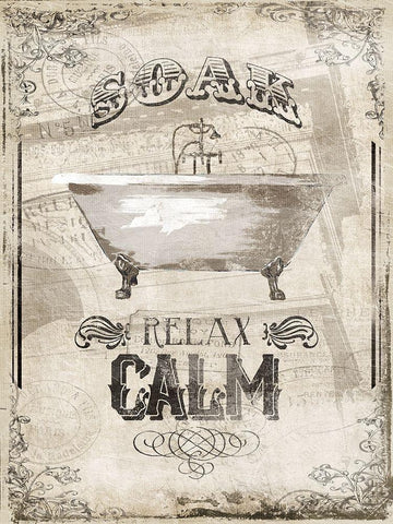 Soak Relax Calm White Modern Wood Framed Art Print with Double Matting by Grey, Jace