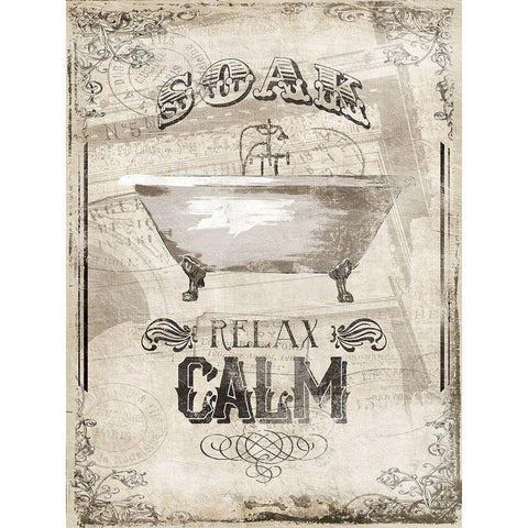 Soak Relax Calm White Modern Wood Framed Art Print by Grey, Jace