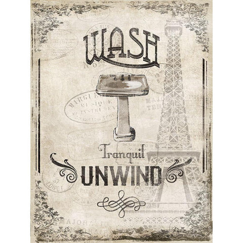 Wash Tranquil Unwind Gold Ornate Wood Framed Art Print with Double Matting by Grey, Jace