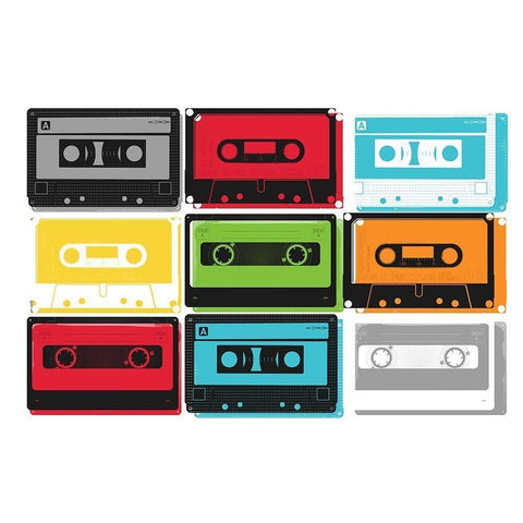 Collection Of Tapes White Modern Wood Framed Art Print by Grey, Jace