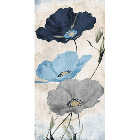 Soft Florals Black Modern Wood Framed Art Print with Double Matting by Grey, Jace