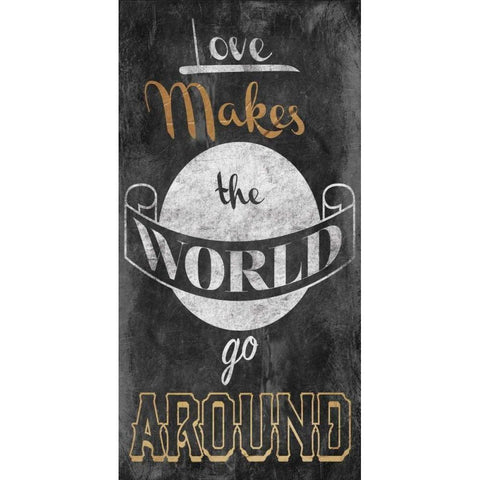 World Go Around Black Modern Wood Framed Art Print with Double Matting by Grey, Jace