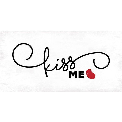 Kiss Me Black Modern Wood Framed Art Print by Grey, Jace