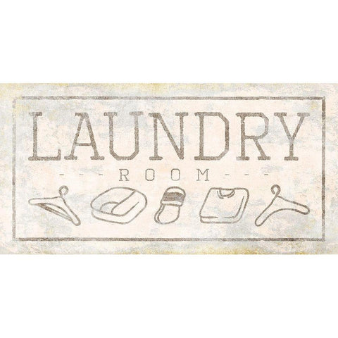 Laundry Room Gold Ornate Wood Framed Art Print with Double Matting by Grey, Jace