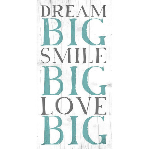 Dream Big Black Modern Wood Framed Art Print with Double Matting by Grey, Jace