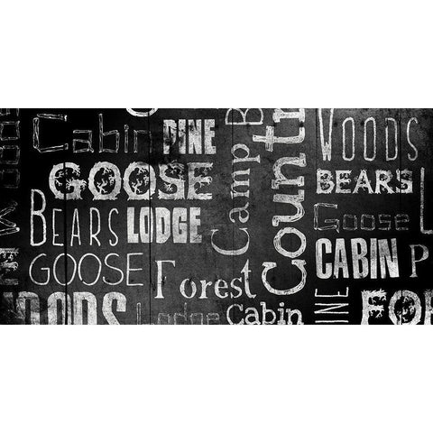 Lodge Words Mate Gold Ornate Wood Framed Art Print with Double Matting by Grey, Jace