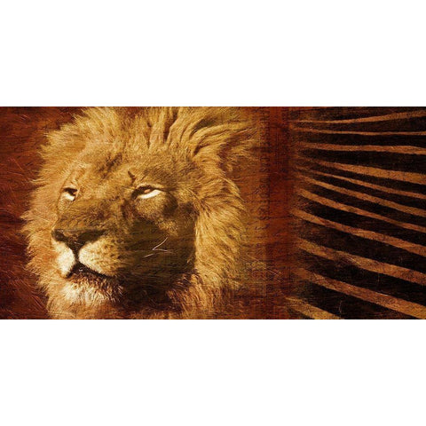 King Of The Jungle Gold Ornate Wood Framed Art Print with Double Matting by Grey, Jace