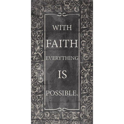 With Faith Black Modern Wood Framed Art Print with Double Matting by Grey, Jace