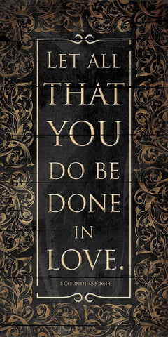 Be Done In Love Black Ornate Wood Framed Art Print with Double Matting by Grey, Jace