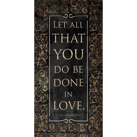 Be Done In Love Black Modern Wood Framed Art Print with Double Matting by Grey, Jace