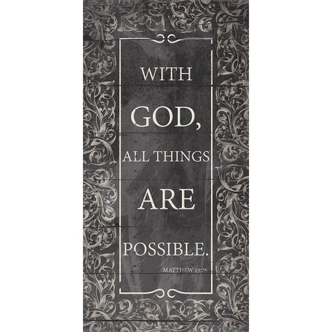 With God Black Modern Wood Framed Art Print with Double Matting by Grey, Jace