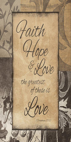 Faith Hope White Modern Wood Framed Art Print with Double Matting by Grey, Jace