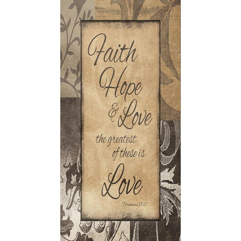 Faith Hope Black Modern Wood Framed Art Print with Double Matting by Grey, Jace