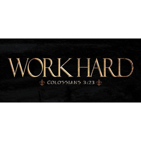 Work Hard Black Modern Wood Framed Art Print with Double Matting by Grey, Jace