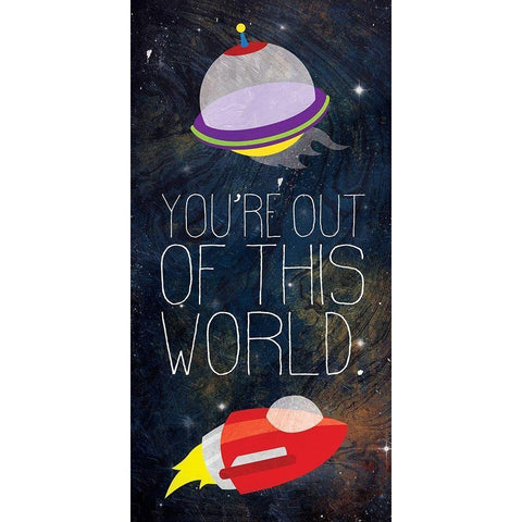 Out Of This World Blue White Modern Wood Framed Art Print by Grey, Jace