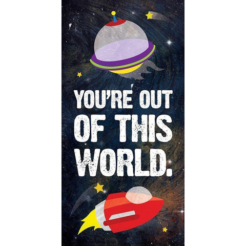 Out Of This World Blue New Black Modern Wood Framed Art Print with Double Matting by Grey, Jace