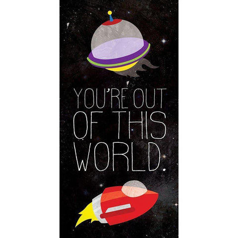 Out Of This World Black Black Modern Wood Framed Art Print with Double Matting by Grey, Jace