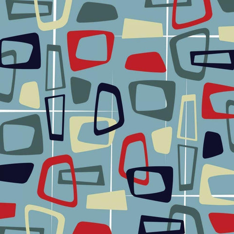 Pattern1 White Modern Wood Framed Art Print with Double Matting by Grey, Jace