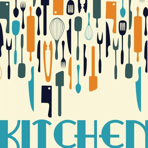 Kitchen Black Modern Wood Framed Art Print by Grey, Jace