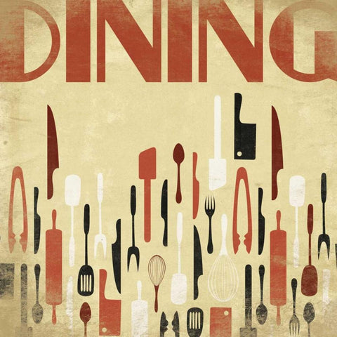 Dining White Modern Wood Framed Art Print by Grey, Jace