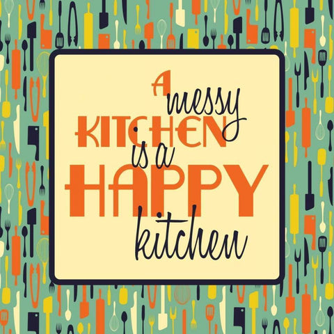 Happy kitchen Gold Ornate Wood Framed Art Print with Double Matting by Grey, Jace