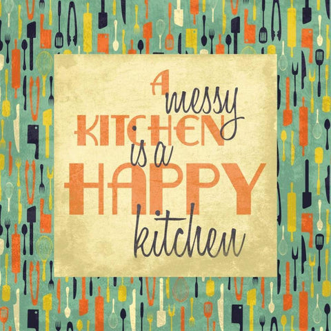 Happy kitchen Gold Ornate Wood Framed Art Print with Double Matting by Grey, Jace